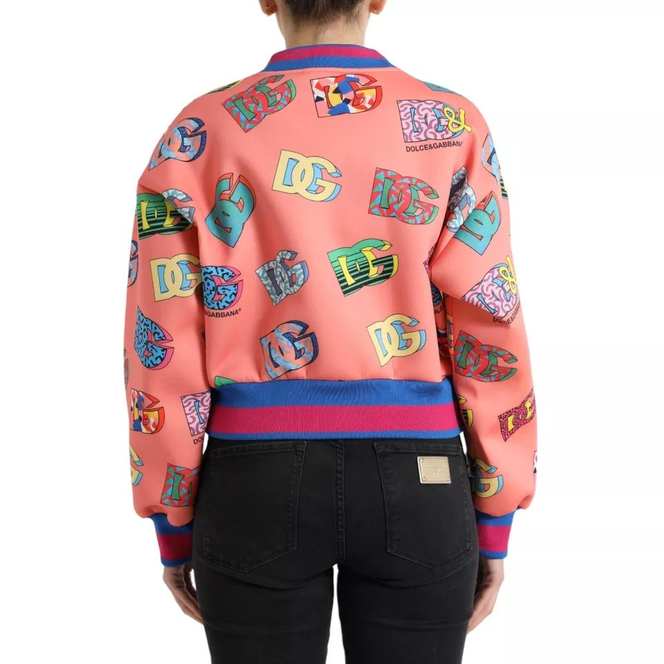 Dolce & Gabbana Salmon Pink Logo Print Sweatshirt