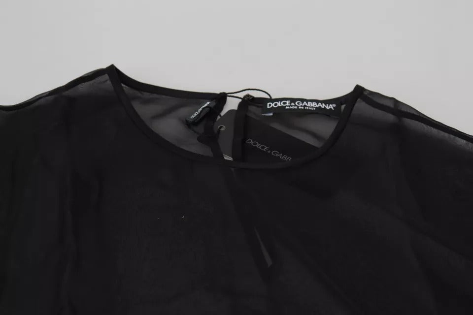 Black Mesh Transparent Blouse Pullover Top - The Luxe Alliance