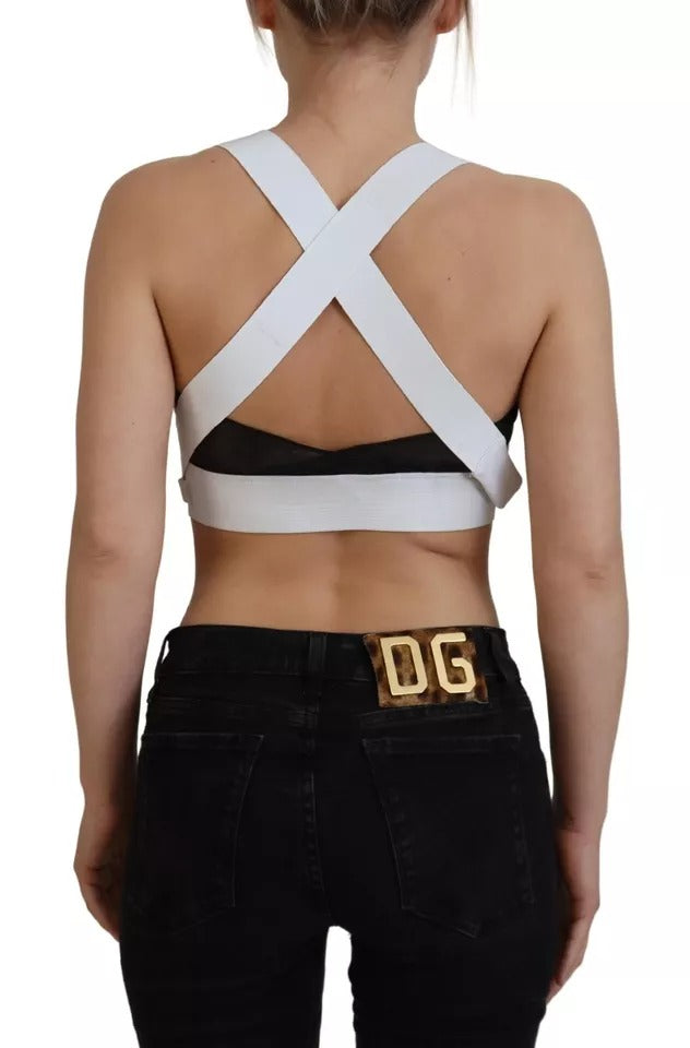 White Viscose Sleeveless Cropped Bustier Top - The Luxe Alliance
