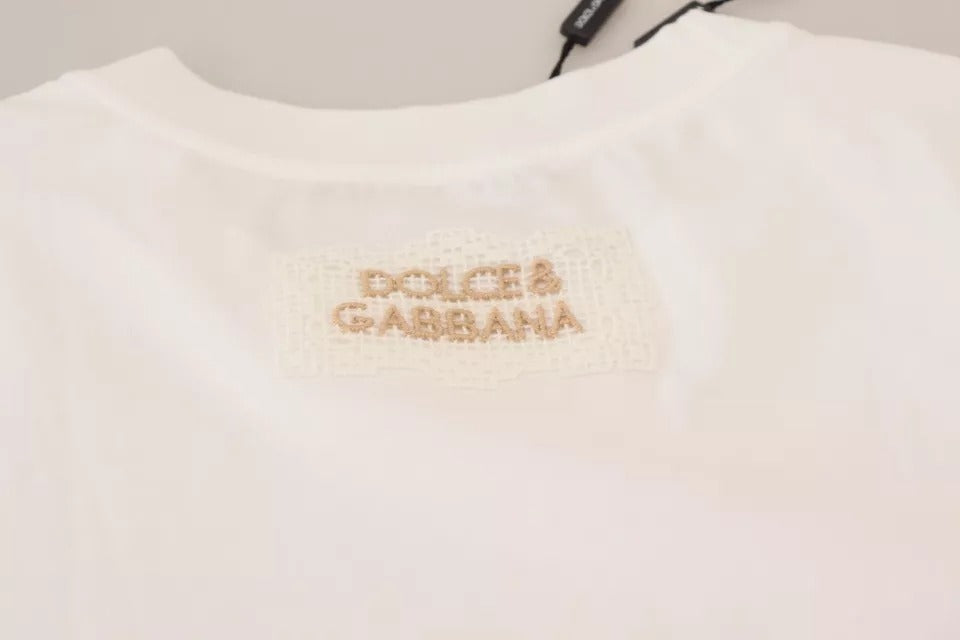 - Optical White Printed Short Sleeves Top