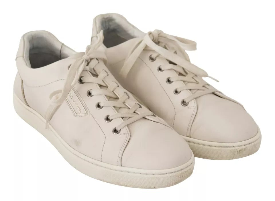 - White Casual Leather Logo Men Sneakers Shoes