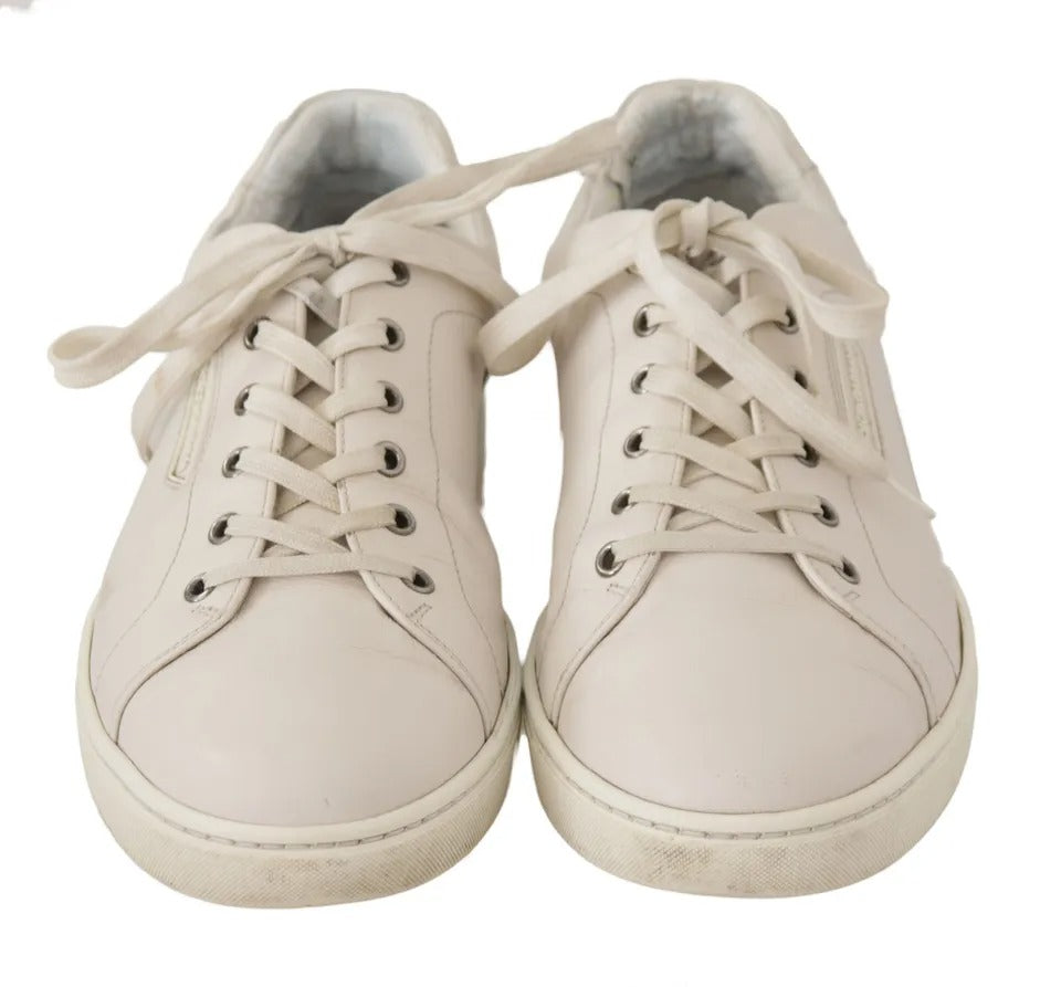 - White Casual Leather Logo Men Sneakers Shoes