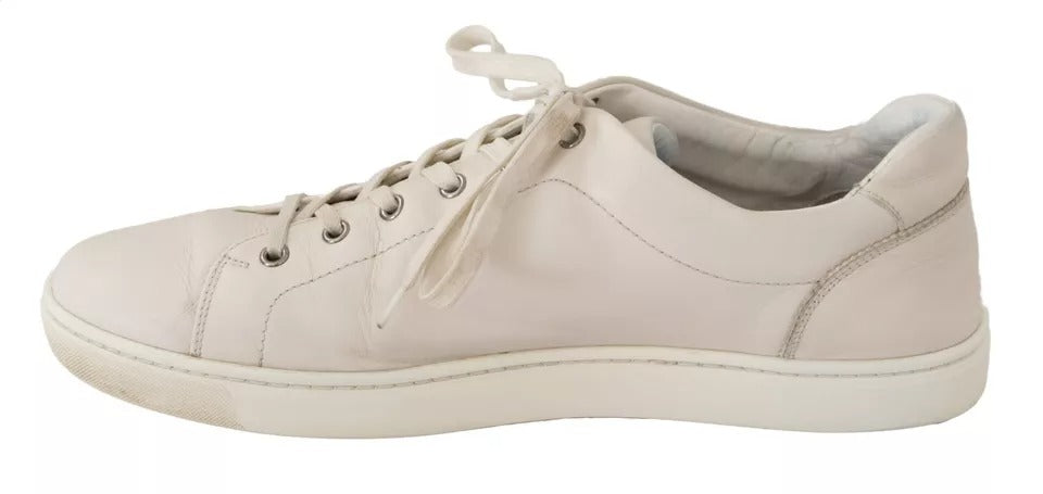 - White Casual Leather Logo Men Sneakers Shoes
