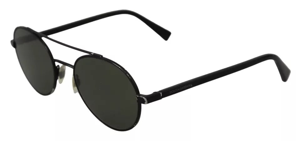 - Matte Black Steel Frame Green Lens DG2245 Sunglasses