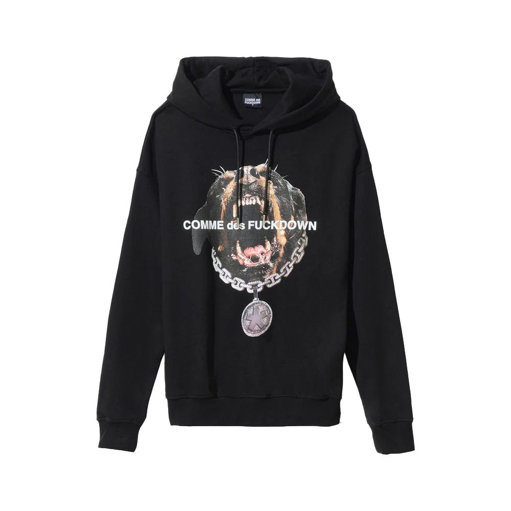Comme Des Fuckdown Black Cotton Hoodie