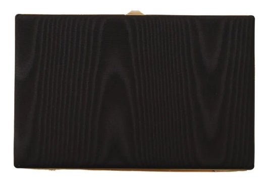 - Black Silk Gold Frame Clutch Evening Party Purse Bag