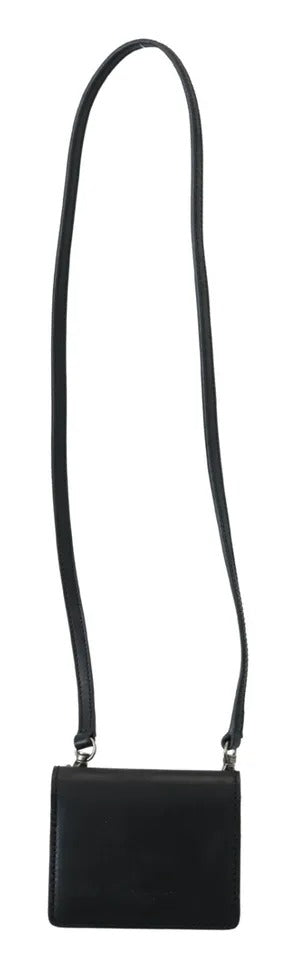 - Black Leather Bifold Shoulder Sling Women Wallet