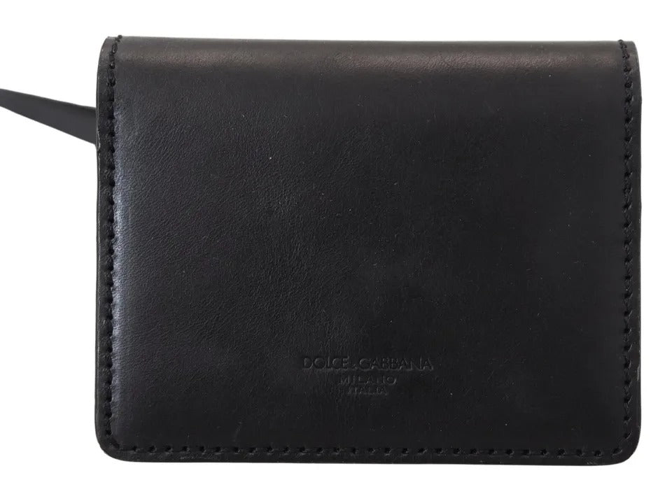 - Black Leather Bifold Shoulder Sling Women Wallet
