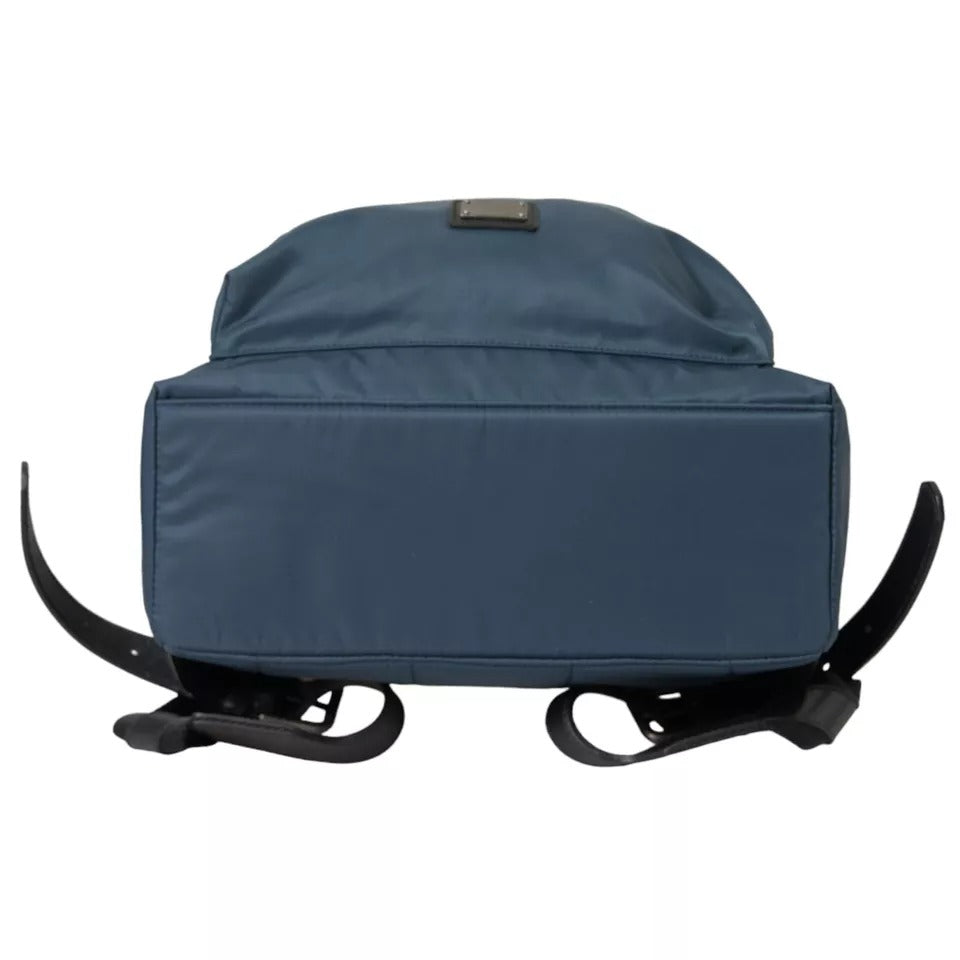 - Blue Nylon #DGFamily Patch Men Backpack Bag