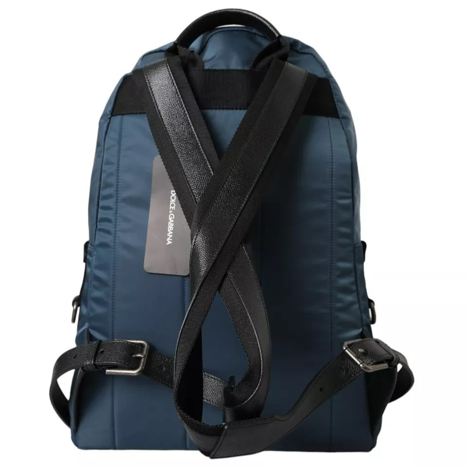 - Blue Nylon #DGFamily Patch Men Backpack Bag
