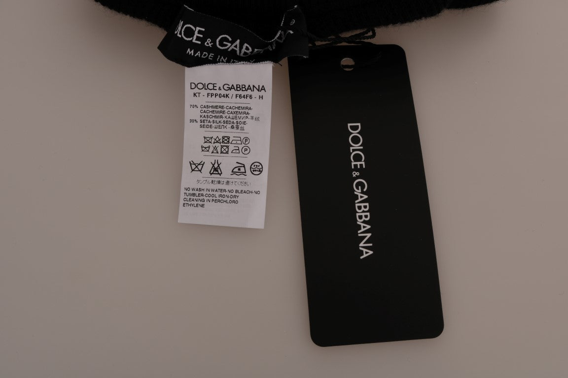- Elegant Black Cashmere Silk Stretch Pants