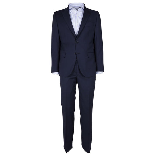 Made in Italy - Men's Blue Wool 2 Piece Suit