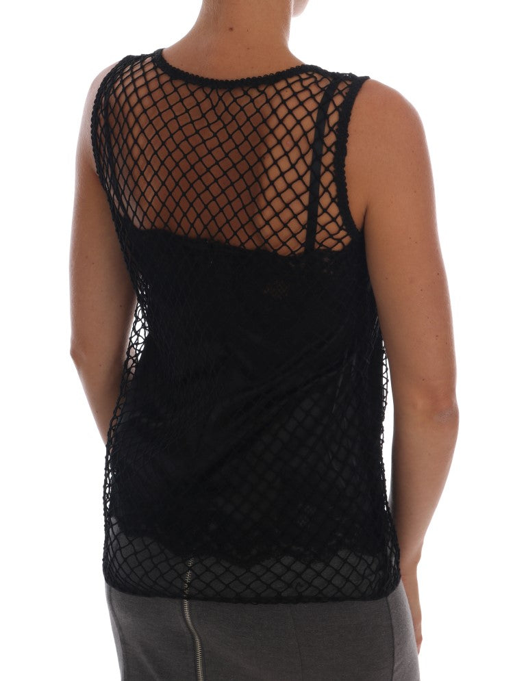 - Elegant Black Lace Sleeveless Cami Blouse