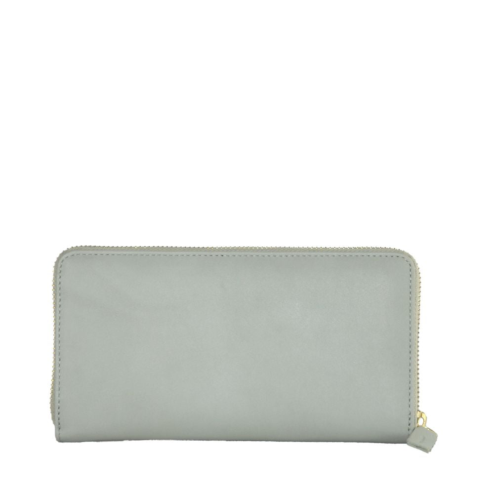 - Elegant Grey Calfskin Wallet for Her