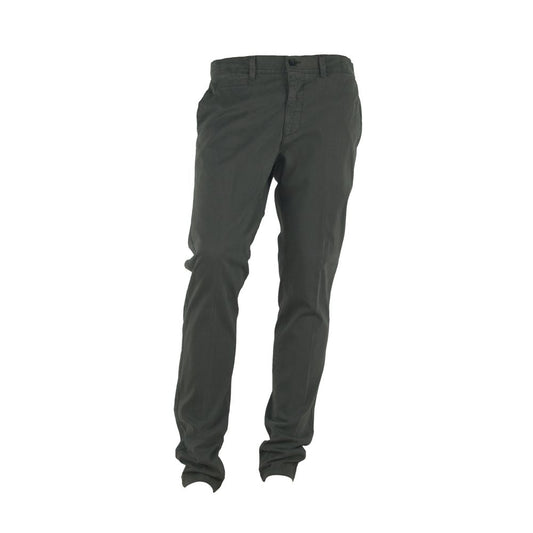 - Elegant Gray Italian Cotton Trousers