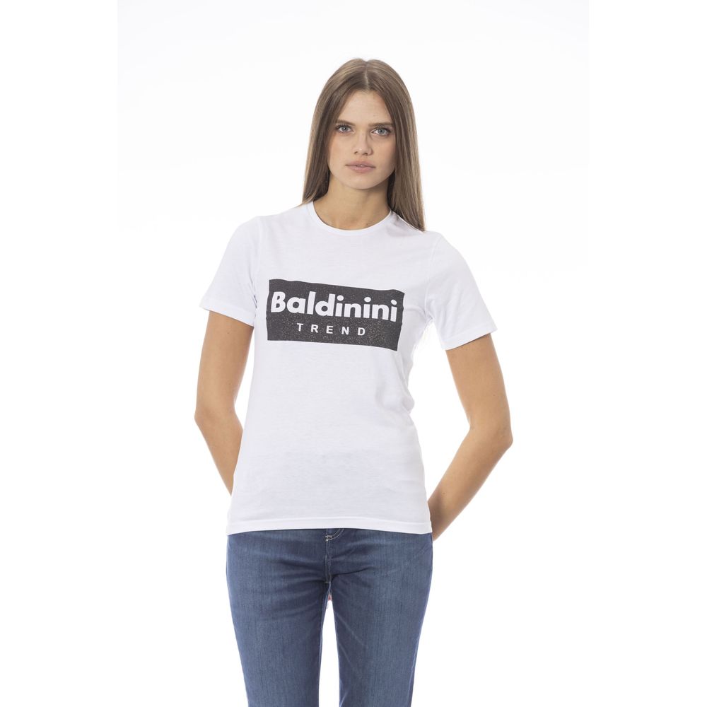 - White Cotton Women T-Shirt