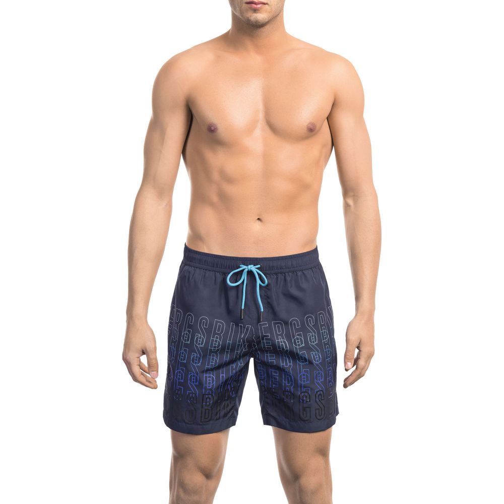 - Blue Polyester Men Swim Short