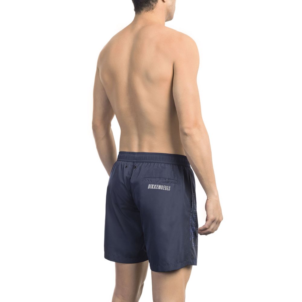 - Blue Polyester Men Swim Short