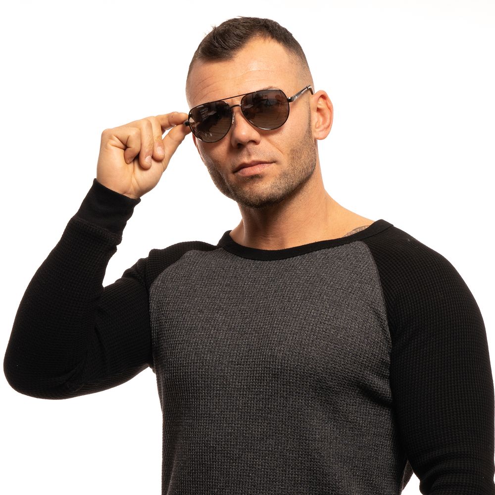 GUESS Gray Men Sunglasses: Aviator Style in Gunmetal