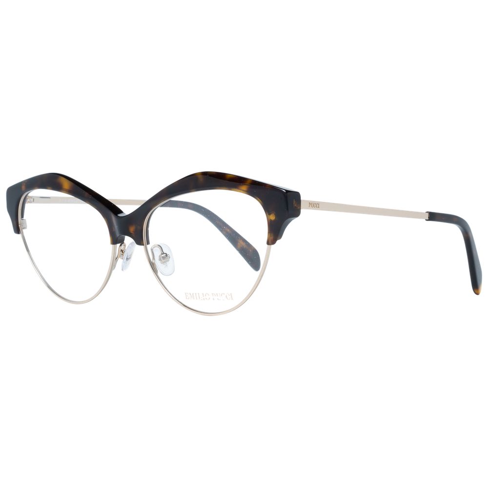 Emilio Pucci Women's Optical Frames – Brown Cat Eye Design
