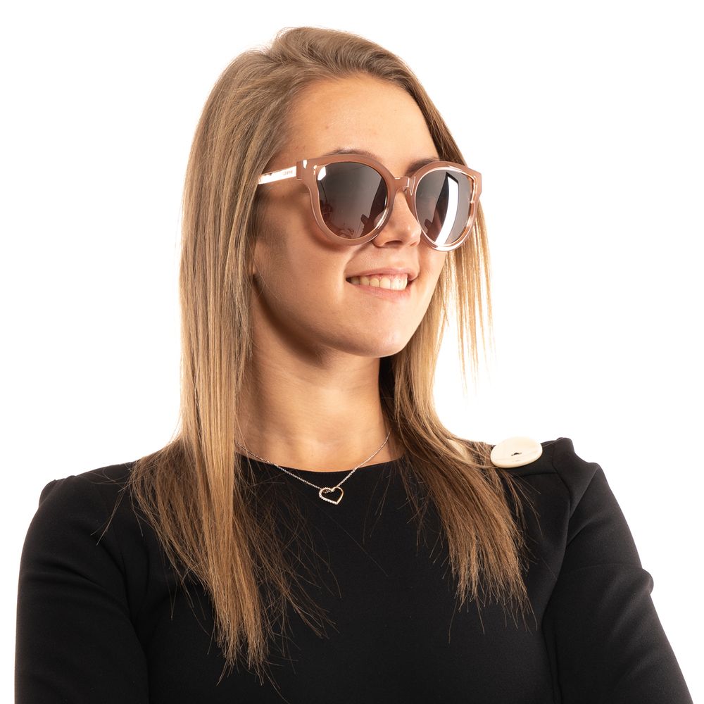 GUESS Brown Women Sunglasses - Butterfly Style with Mirrored Lenses