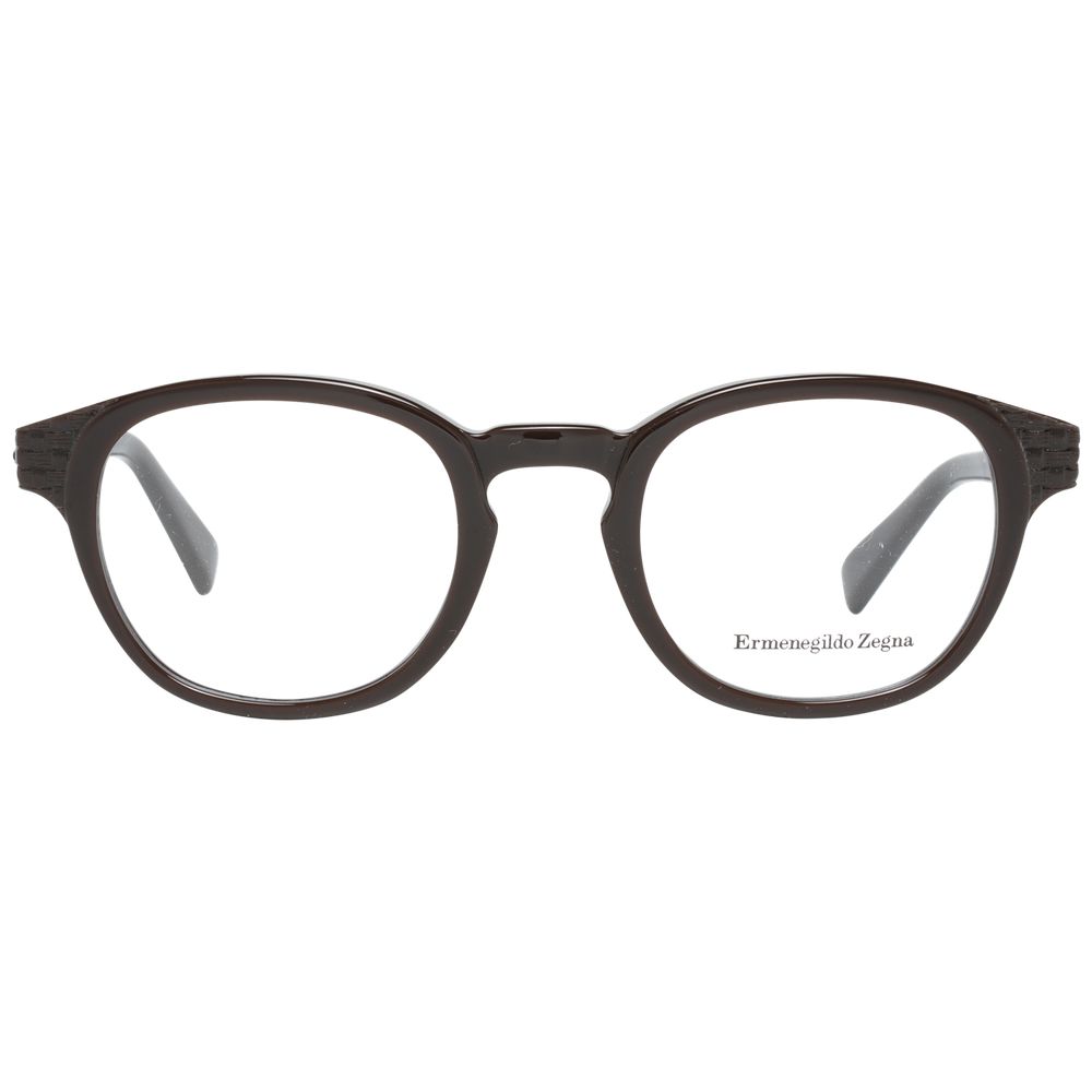 Ermenegildo Zegna Men’s Optical Frames – Brown Full-Rim Design