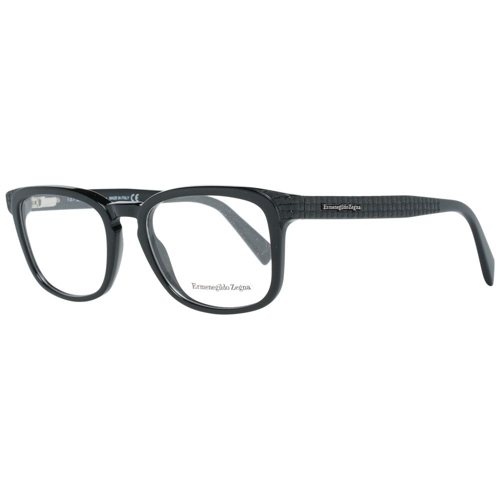Ermenegildo Zegna Men’s Optical Glasses – Black Rectangle Frame, 52mm