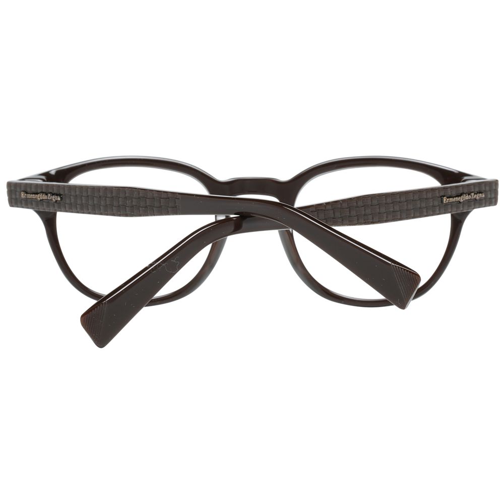 Ermenegildo Zegna Men’s Optical Frames – Brown Full-Rim Design
