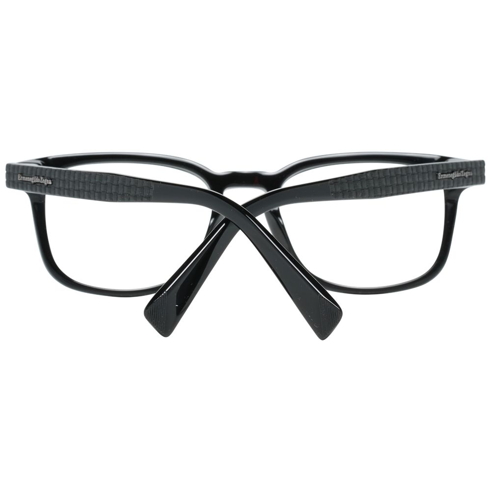 Ermenegildo Zegna Men’s Optical Glasses – Black Rectangle Frame, 52mm
