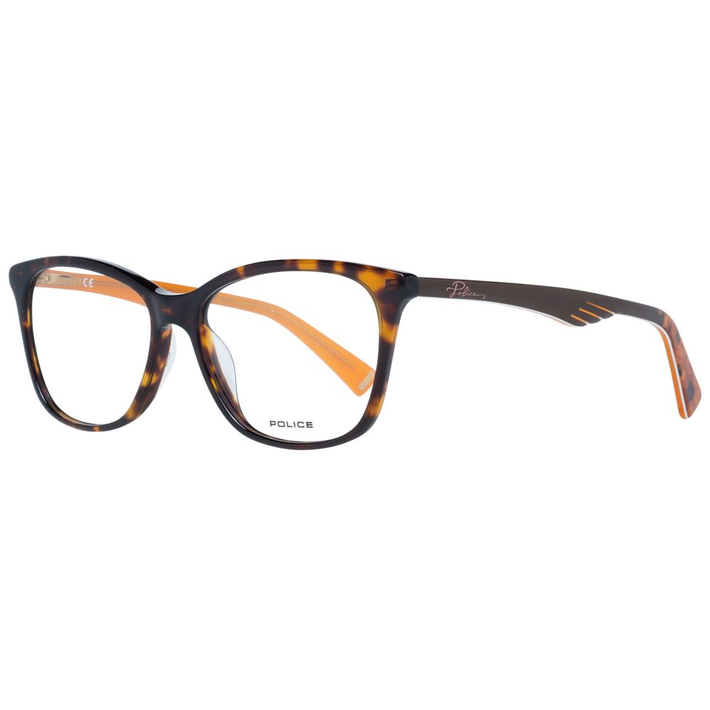 Police Women’s Optical Frames – Brown Rectangle Full-Rim, 52mm