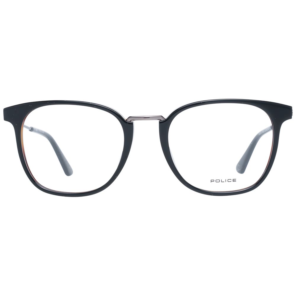 Police Men's Black Round Optical Glasses – 51mm
