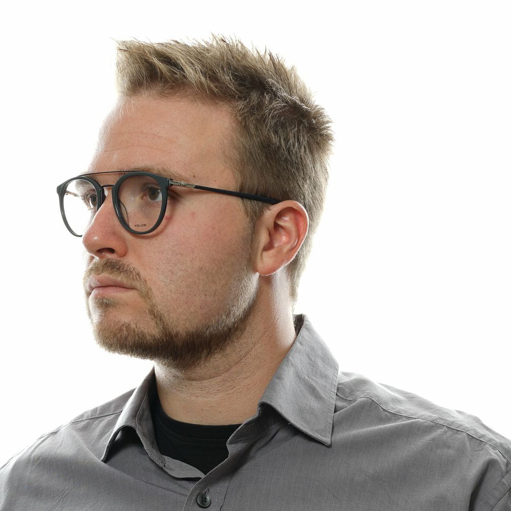 Police Gray Men’s Optical Frames – Square Full-Rim Style