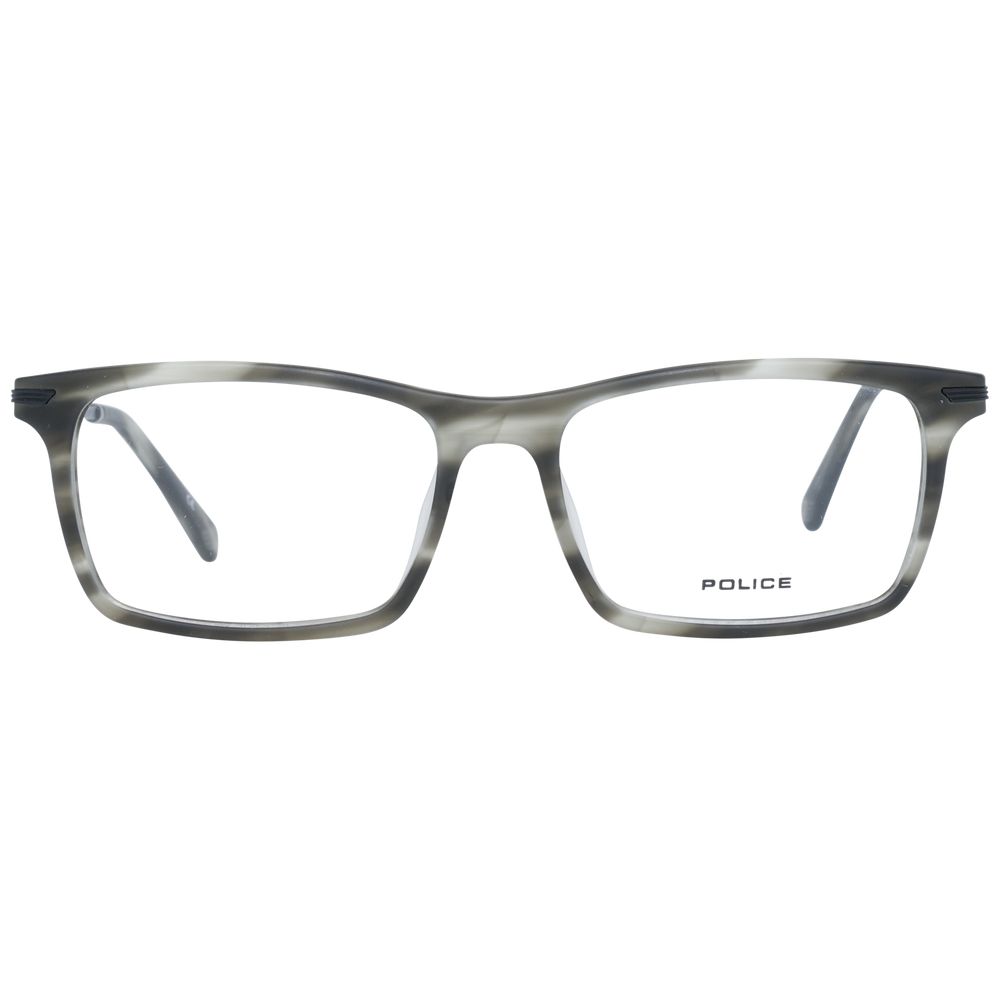 Police Gray Men’s Optical Frames – Square Full-Rim Design