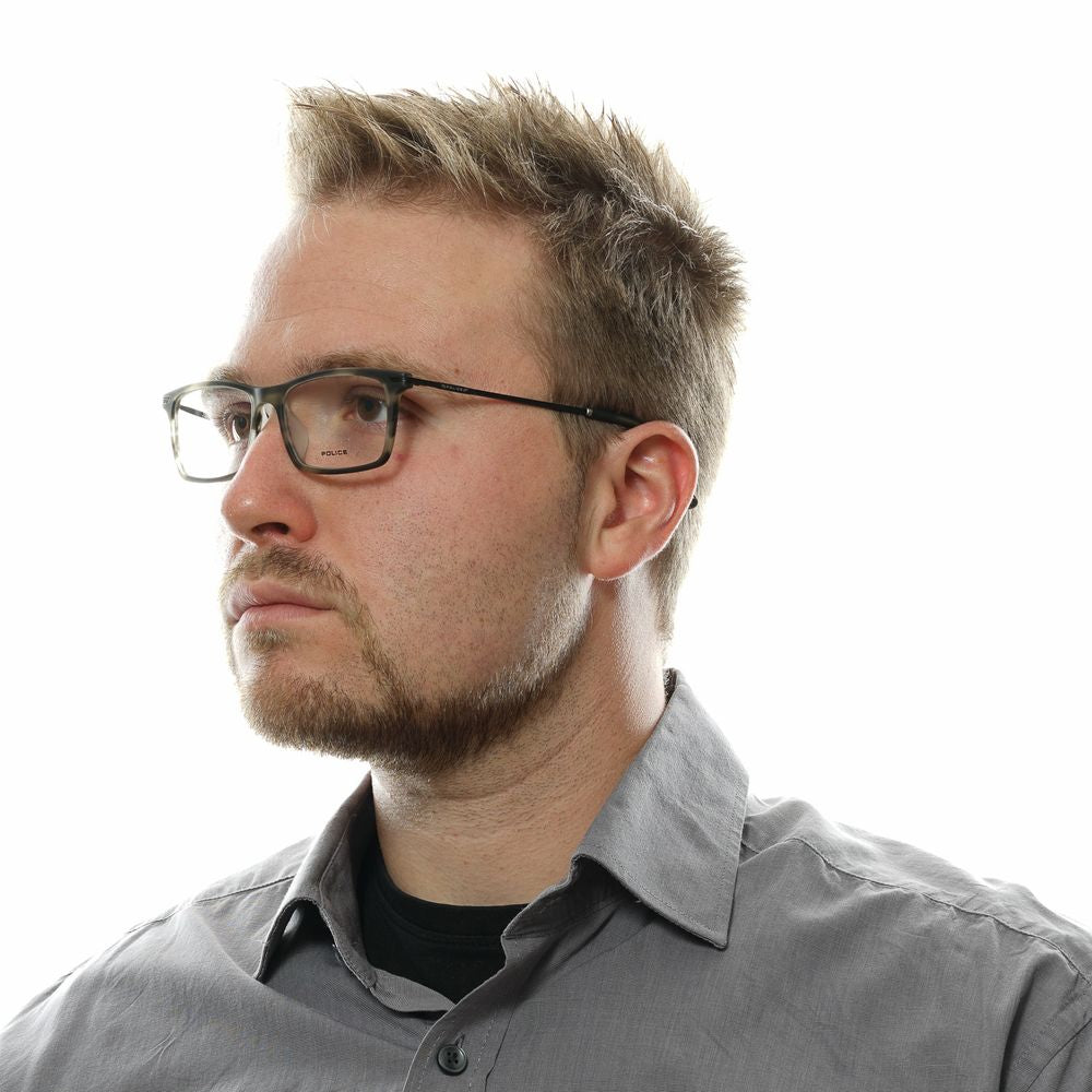 Police Gray Men’s Optical Frames – Square Full-Rim Design