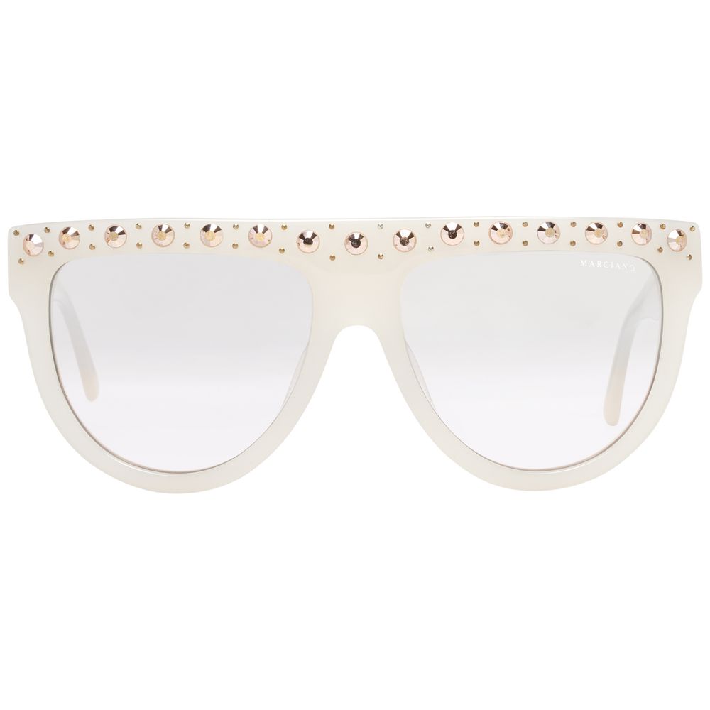 Marciano by Guess White Round Sunglasses with Brown Gradient Lenses