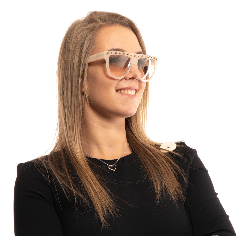 Marciano by Guess White Round Sunglasses with Brown Gradient Lenses
