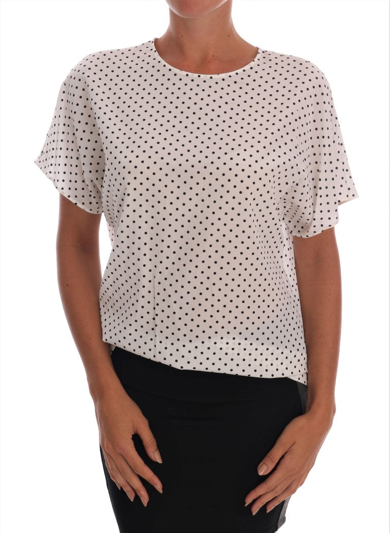 - Chic Polka Dot Silk Blouse