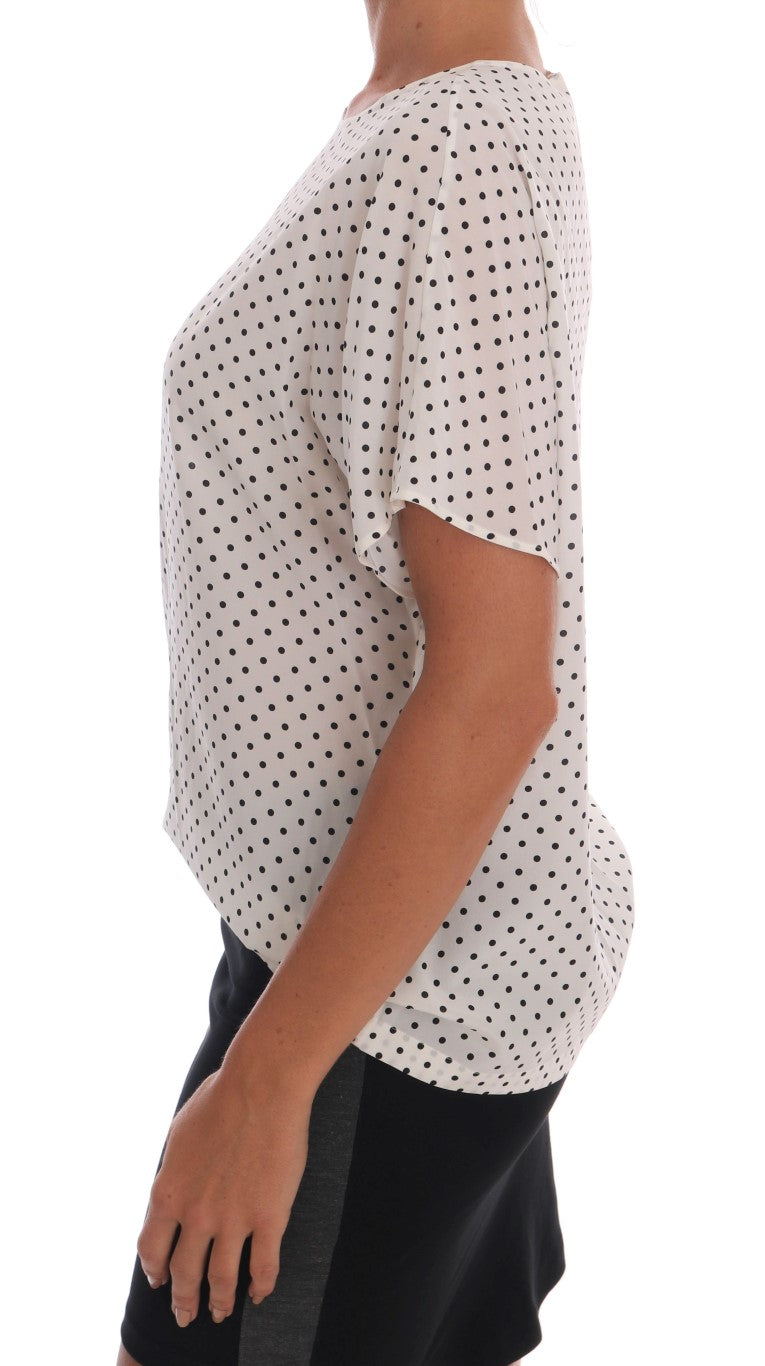 - Chic Polka Dot Silk Blouse