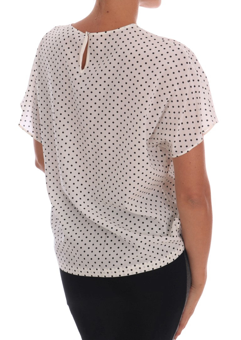 - Chic Polka Dot Silk Blouse