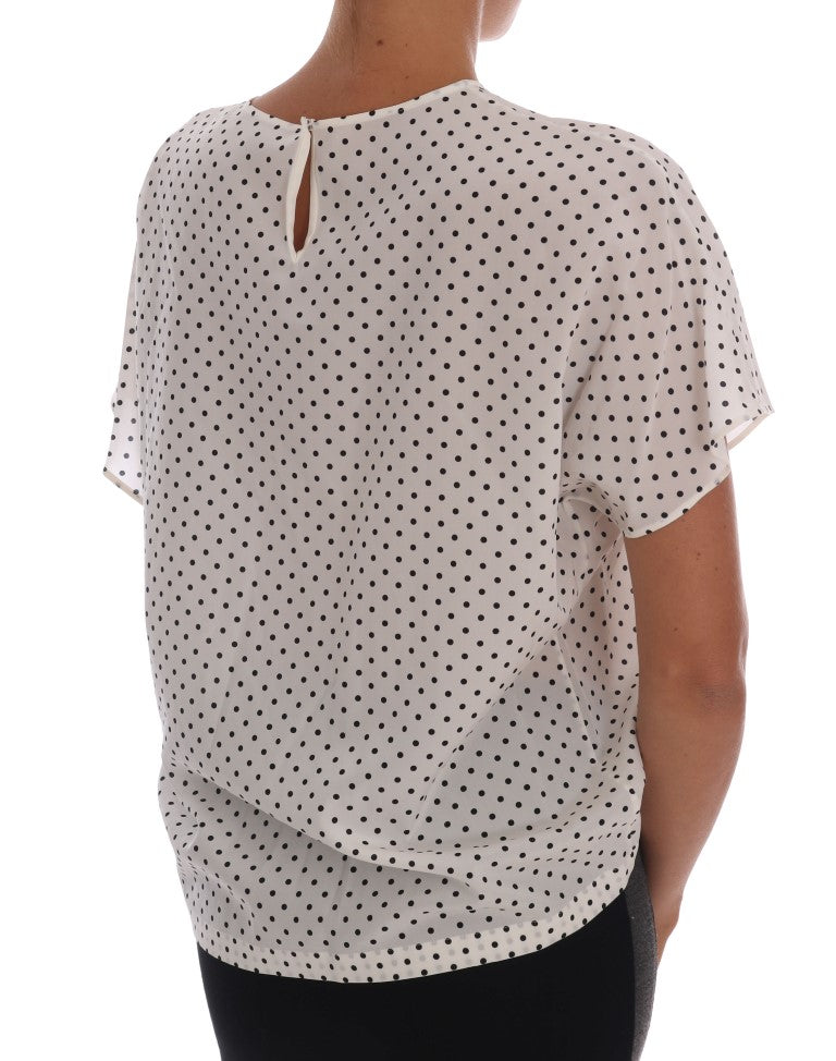 - Chic Polka Dot Silk Blouse