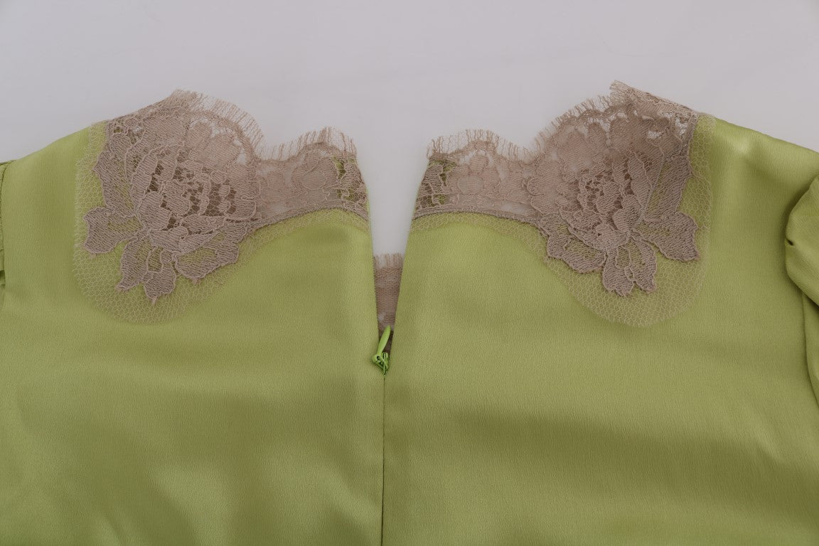 - Elegant Floral Lace Silk Blouse