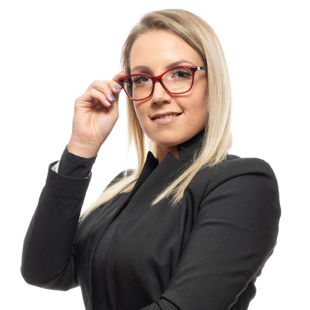 Emilio Pucci Red Women's Optical Frames – 54mm Full-Rim