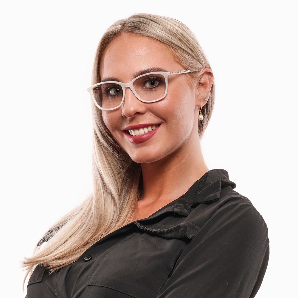 Swarovski Women’s Optical Frames – White Trapezium Design