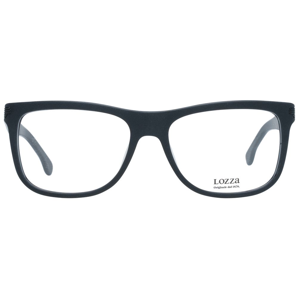 Lozza Black Men’s Optical Frames – Round Full-Rim Design, 54mm