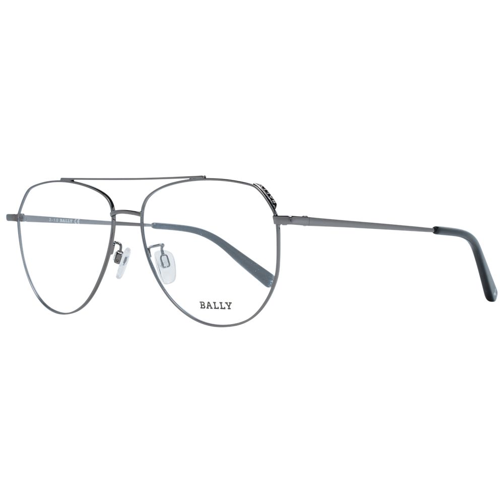Bally Gray Unisex Optical Frames – Gunmetal Aviator Style