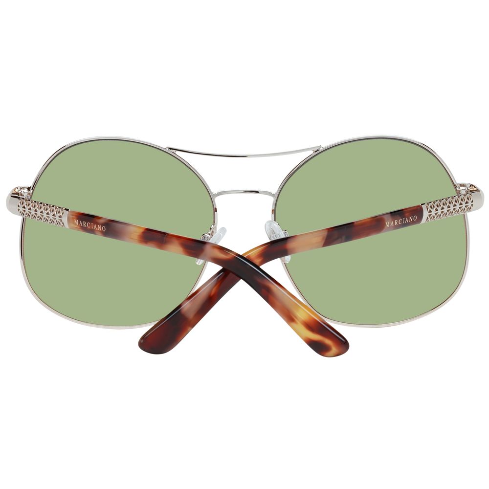 Marciano by Guess Rose Gold Aviator Sunglasses with Green Lenses