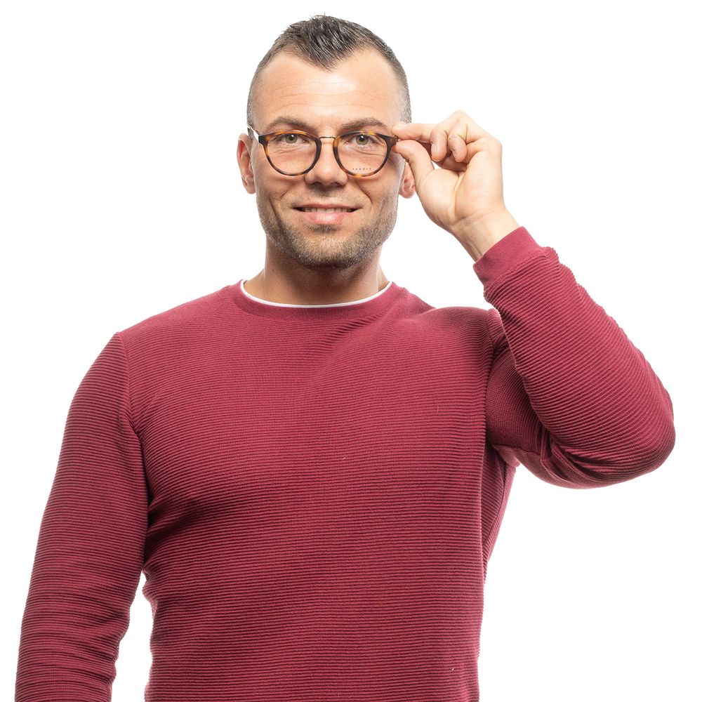 Sandro Brown Men’s Optical Frames – Round Full-Rim, 49mm