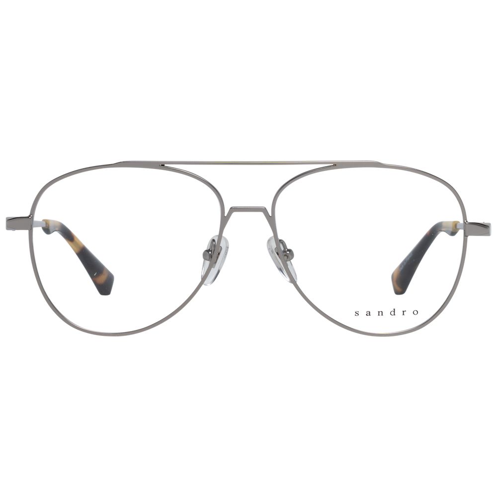 Sandro Gray Men’s Optical Frames – Gunmetal Aviator Style, 55mm