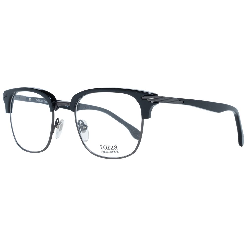 Lozza Black Unisex Optical Frames – Square Full-Rim, 50mm