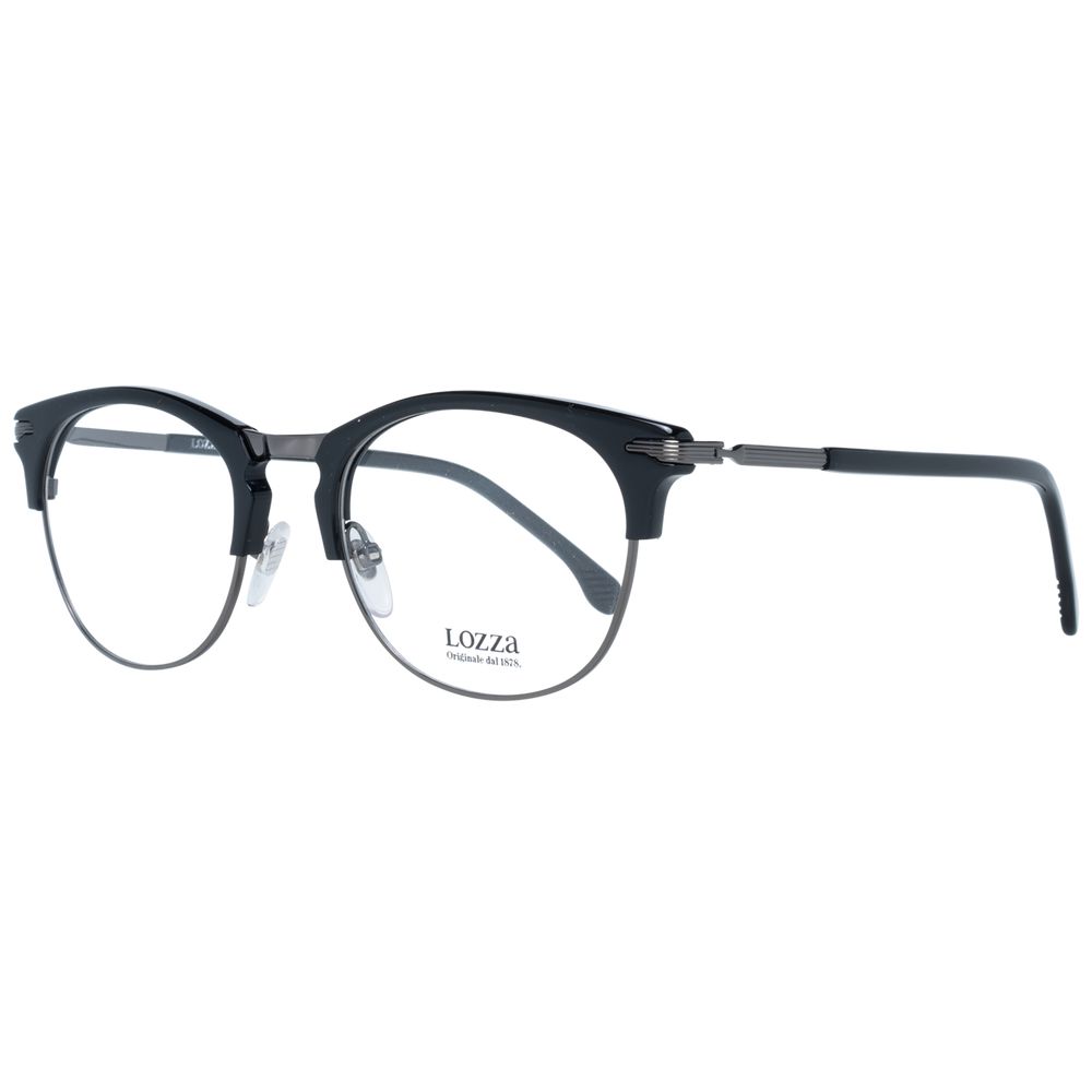 Lozza Unisex Black Optical Frames – Round Full-Rim Design